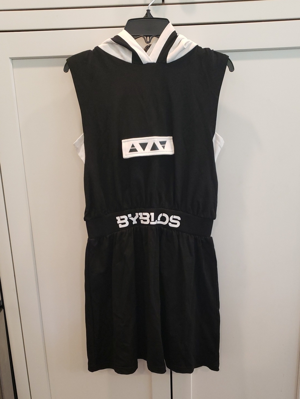 Byblos Black & White Sleeveless Hooded Girlss Dress